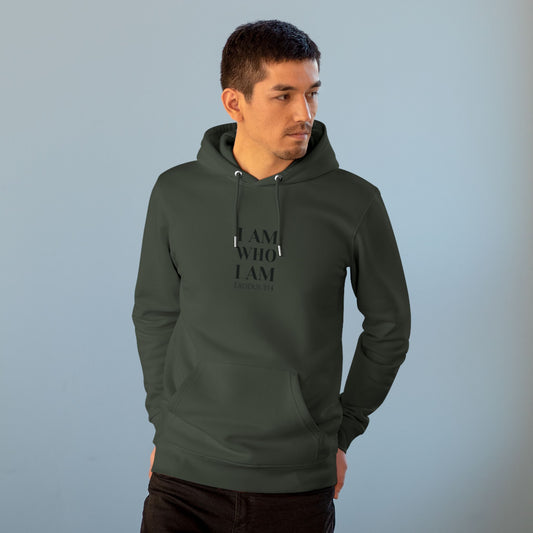 Man wearing Khaki Christian hoodie