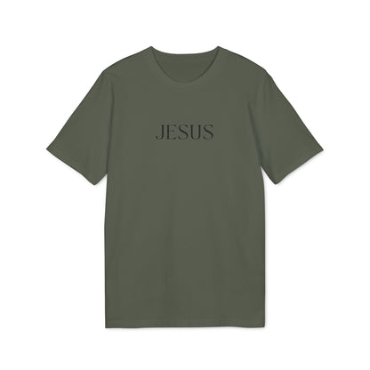 Khaki tshirt with text Jesus 