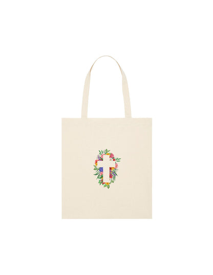 Cotton Tote bag with cross design in the centre